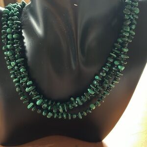 Mine Finds by Jay King 60” malachite chip & faceted round black spinel necklace